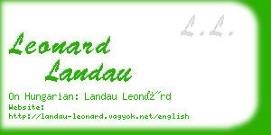 leonard landau business card